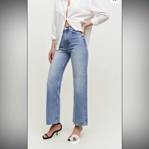 Reformation Wilder High Rise Wide Leg Cropped Jeans